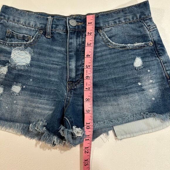 Aéropostale High Waisted Distressed Denim Shorts Women’s 6 Aero Cheeky Cutoff - Picture 8 of 9